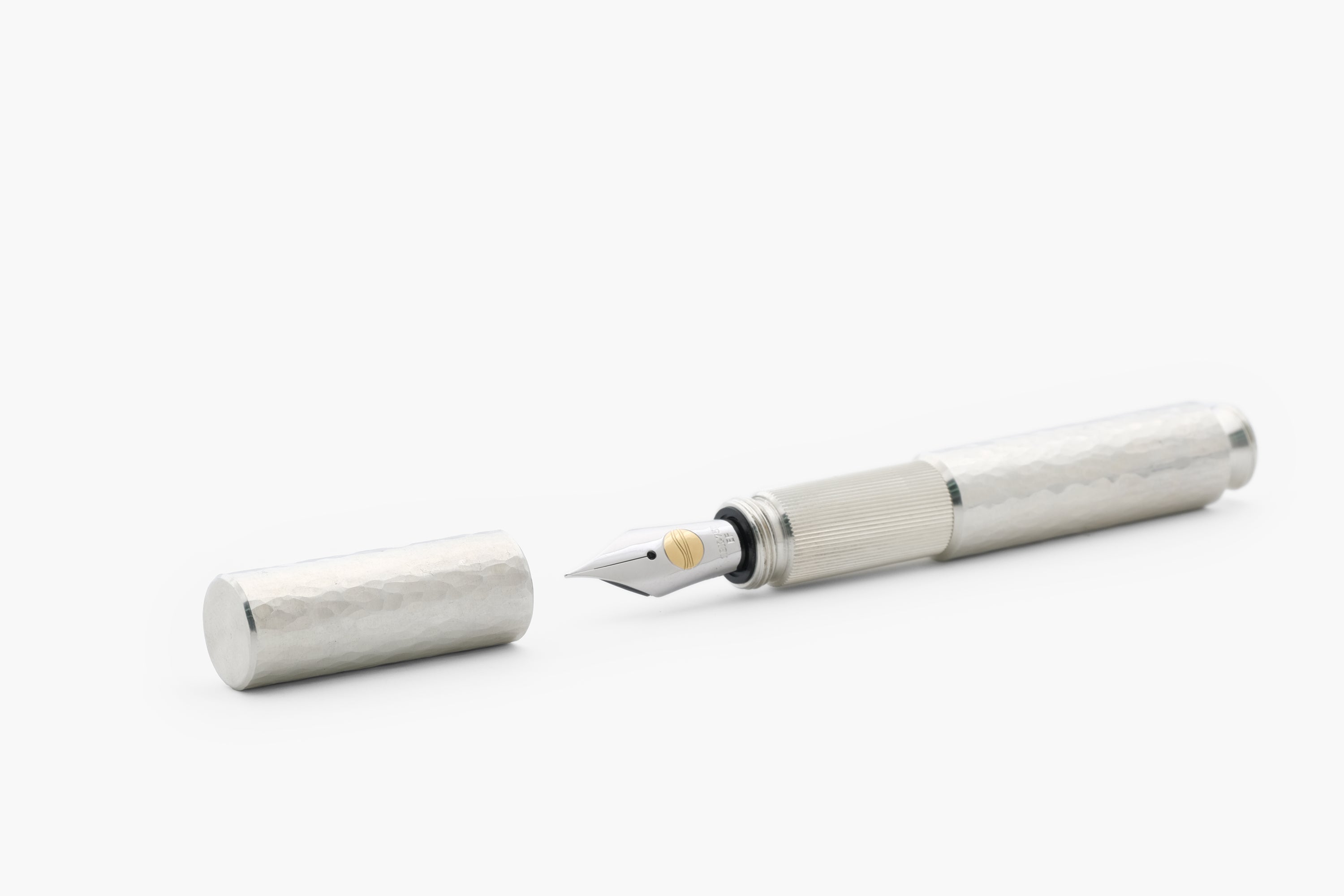 POCKETMASTER pocket fountain pen, special edition "Hammerschlag" made of solid 935 silver, handmade