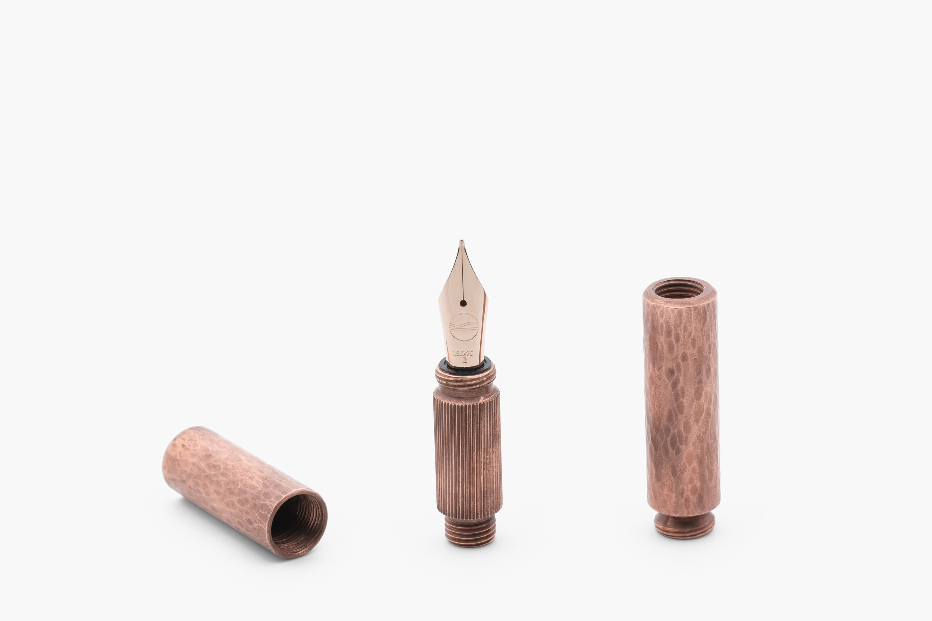 POCKETMASTER pocket fountain pen, special edition "hammered" copper, handmade