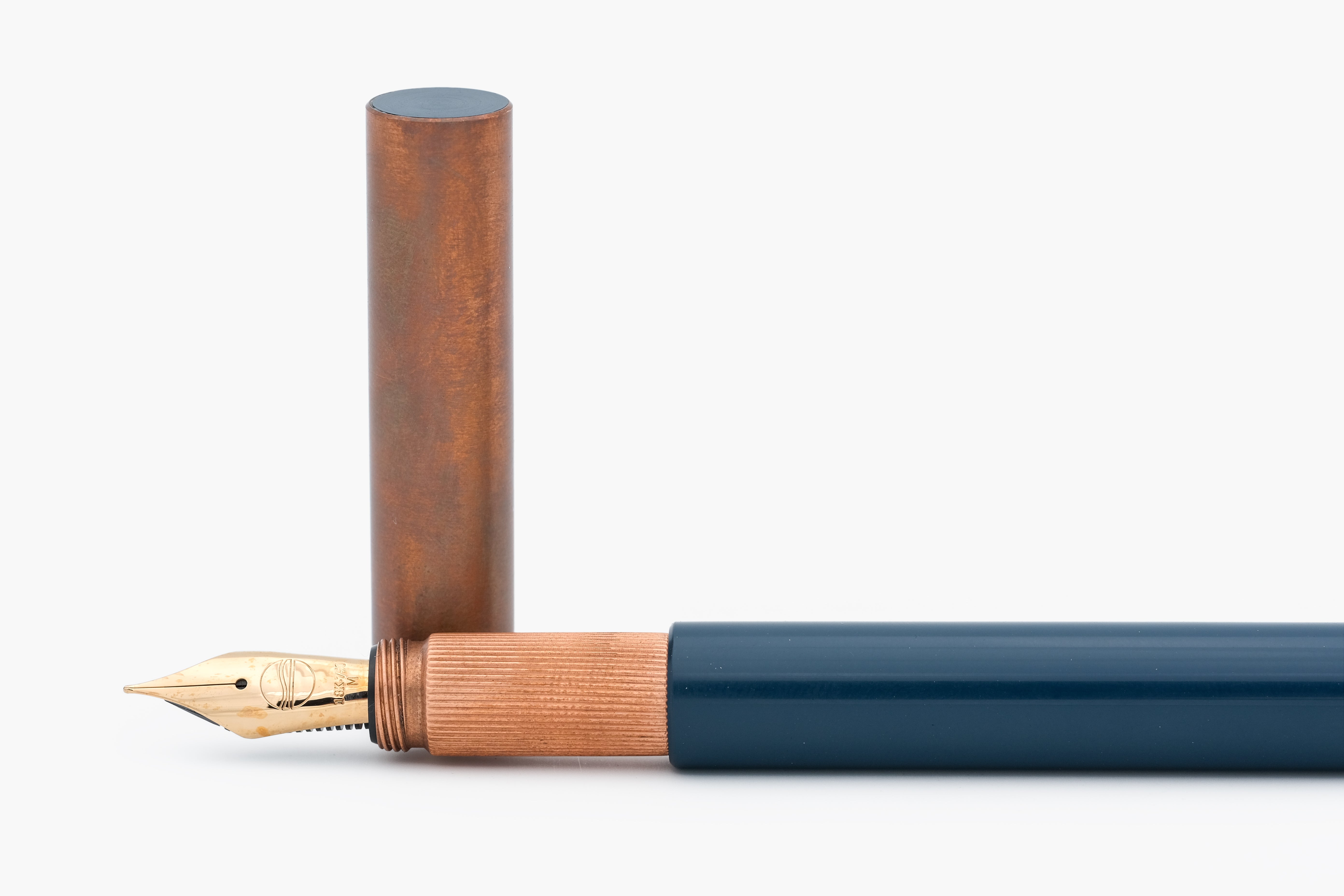 LONGCAP fountain pen, limited special edition "speicherstadt" made of ebonite & copper, handmade