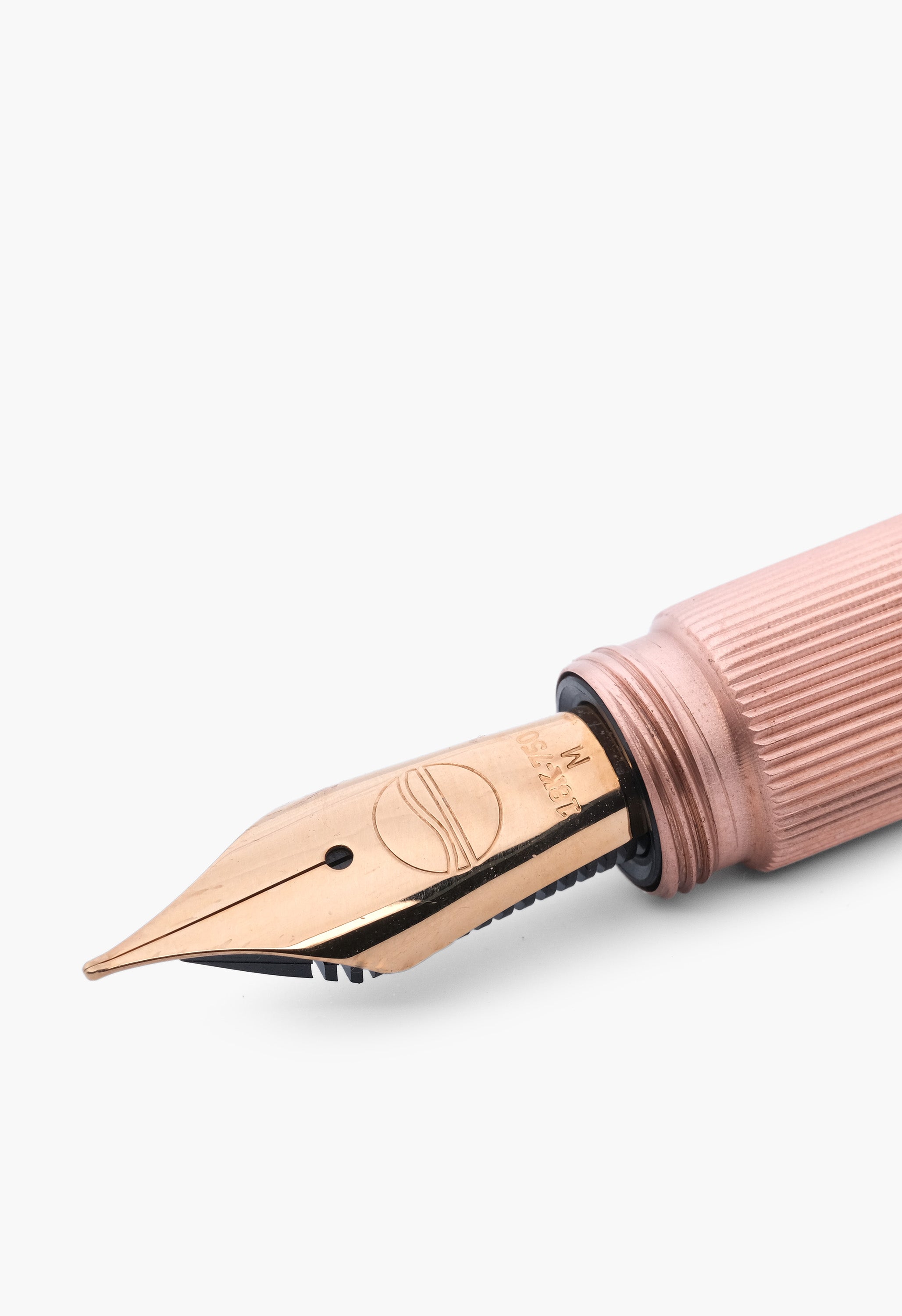 LONGCAP, brushed copper fountain pen with oak inlet, handmade