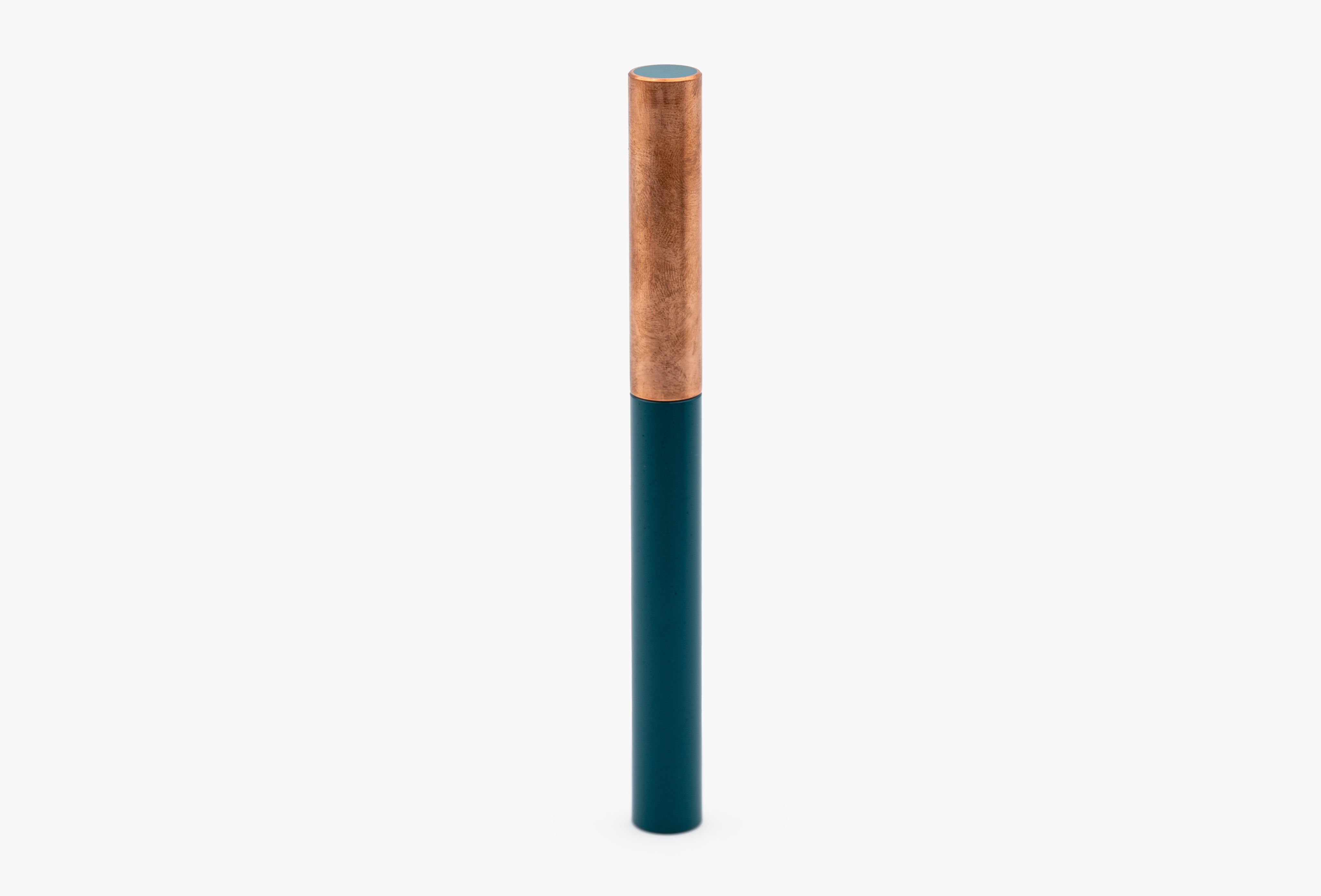 LONGCAP design fountain pen, special edition ebonite "Aquamarine" & copper, handmade