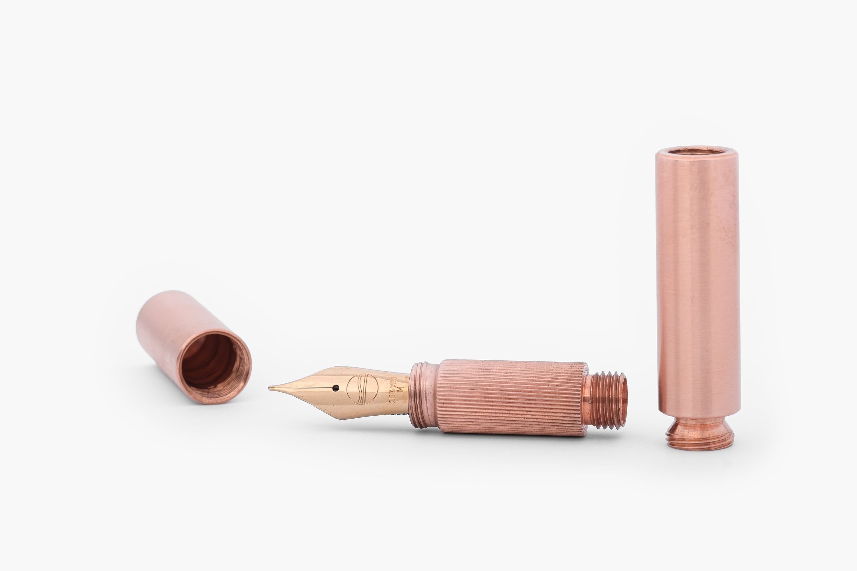 POCKETMASTER, brushed copper pocket fountain pen, handcrafted