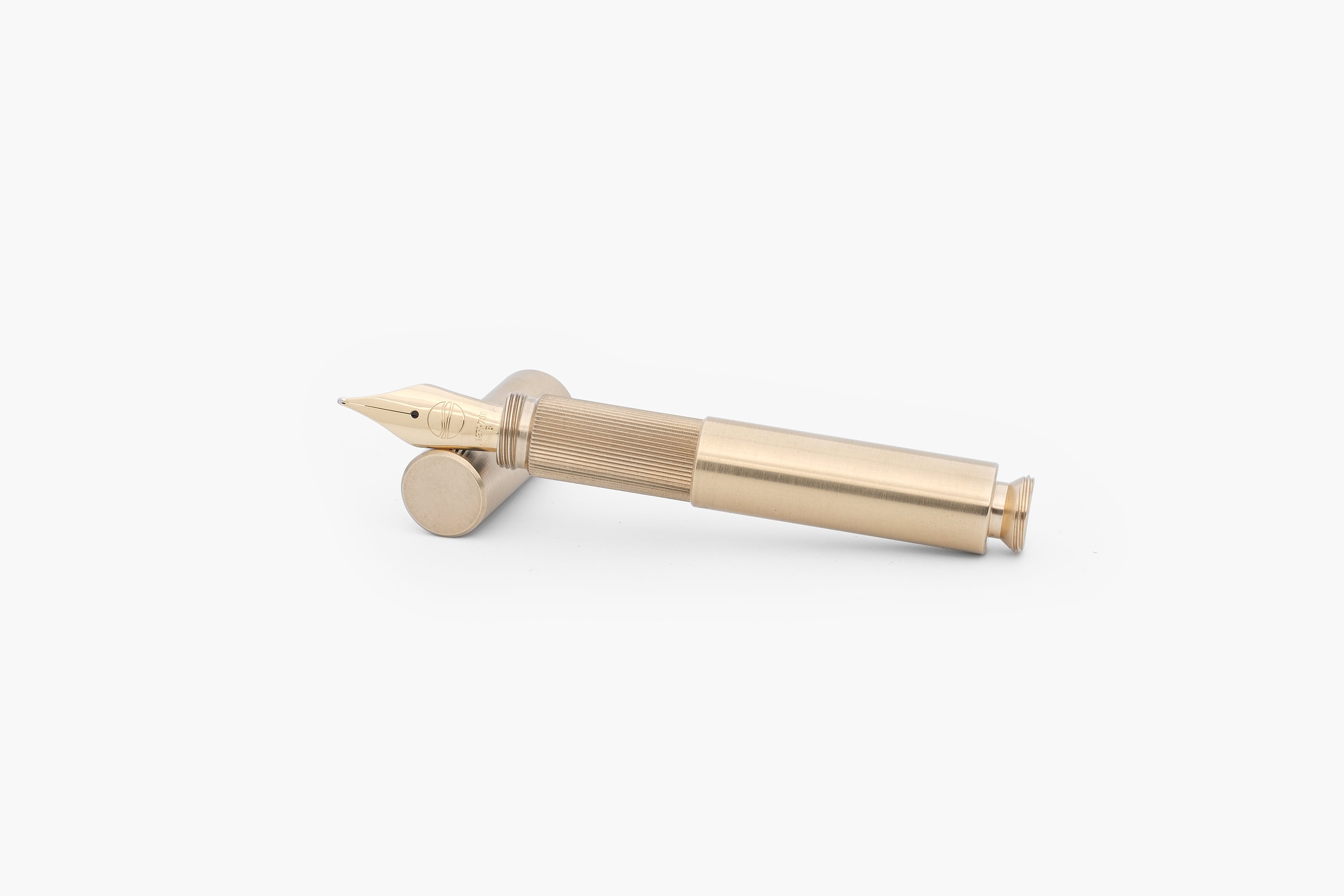 POCKETMASTER, brushed brass pocket fountain pen, handcrafted