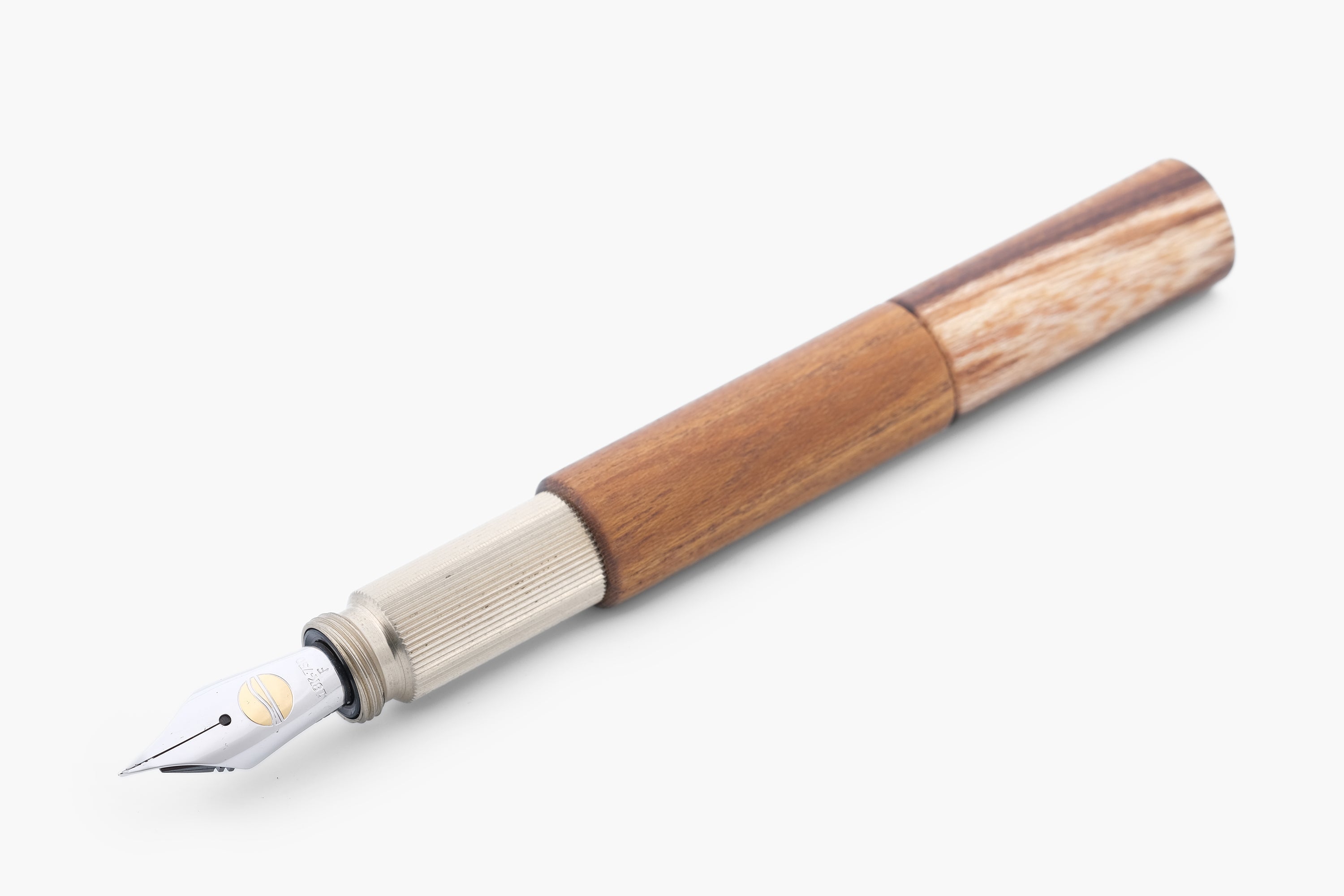 POCKETMASTER fountain pen, limited edition made of walnut wood and nickel silver, handmade