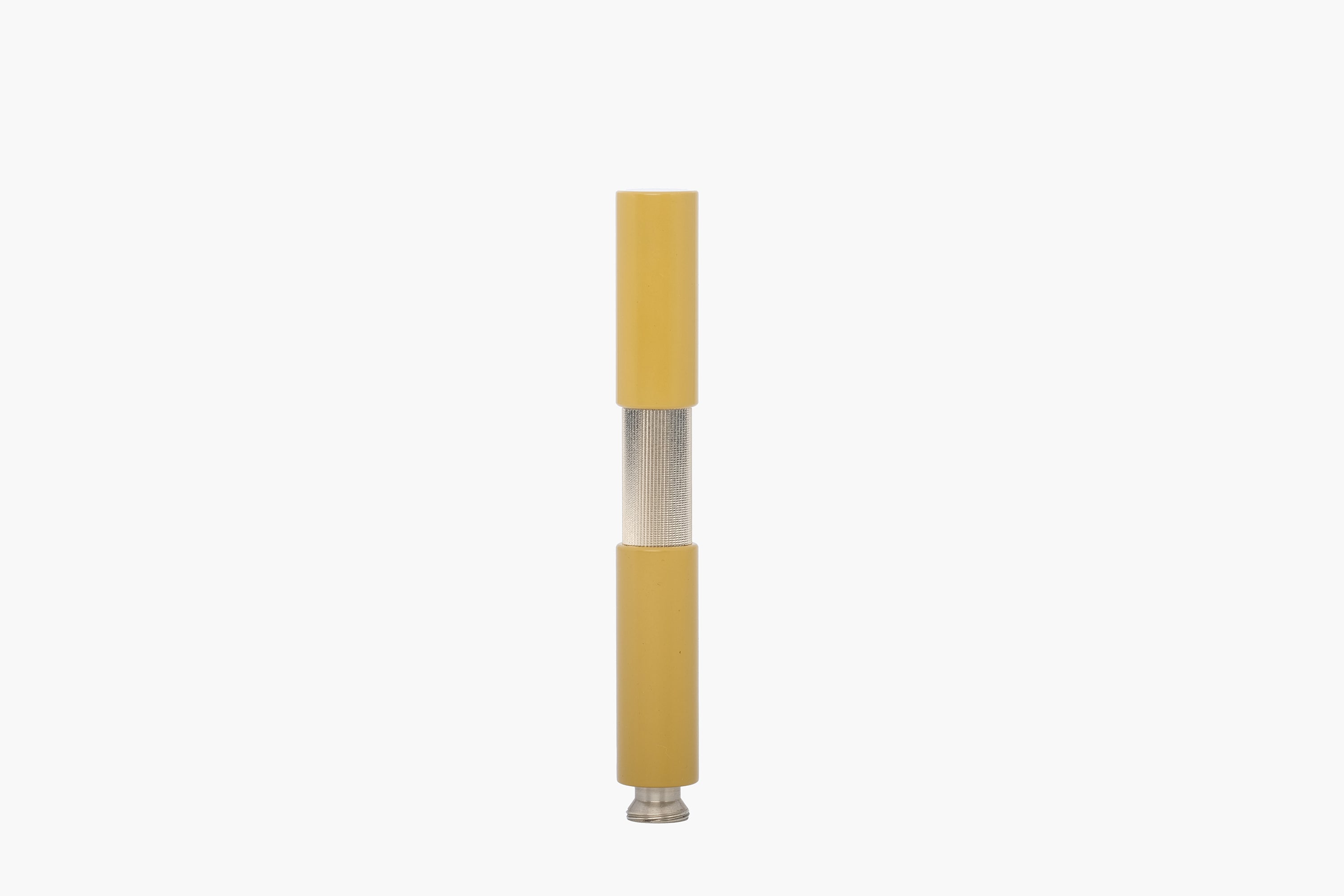POCKETMASTER fountain pen, limited special edition made of nickel silver & ebonite "yellow/mustard", handmade