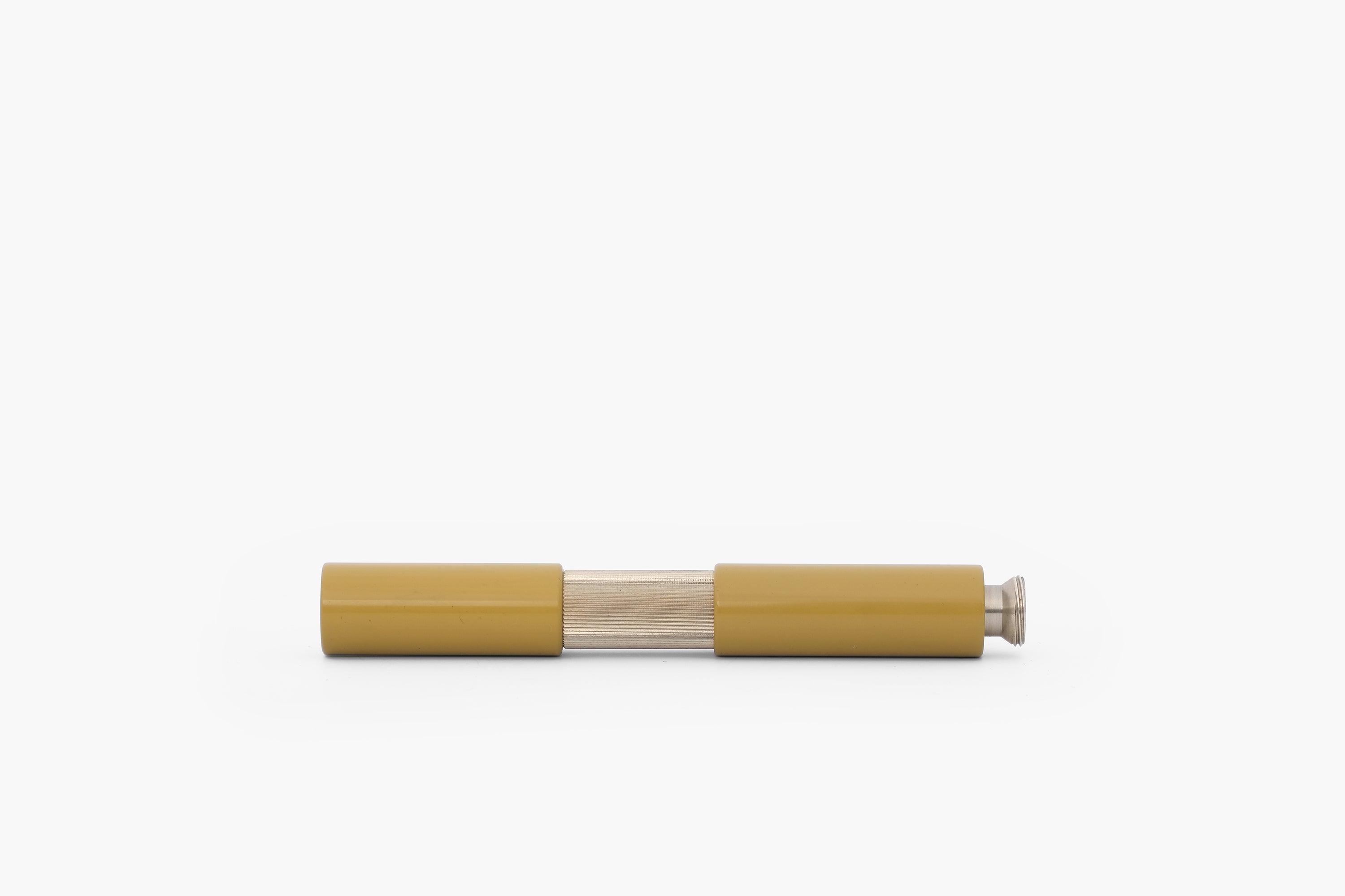 POCKETMASTER fountain pen, limited special edition made of nickel silver & ebonite "yellow/mustard", handmade