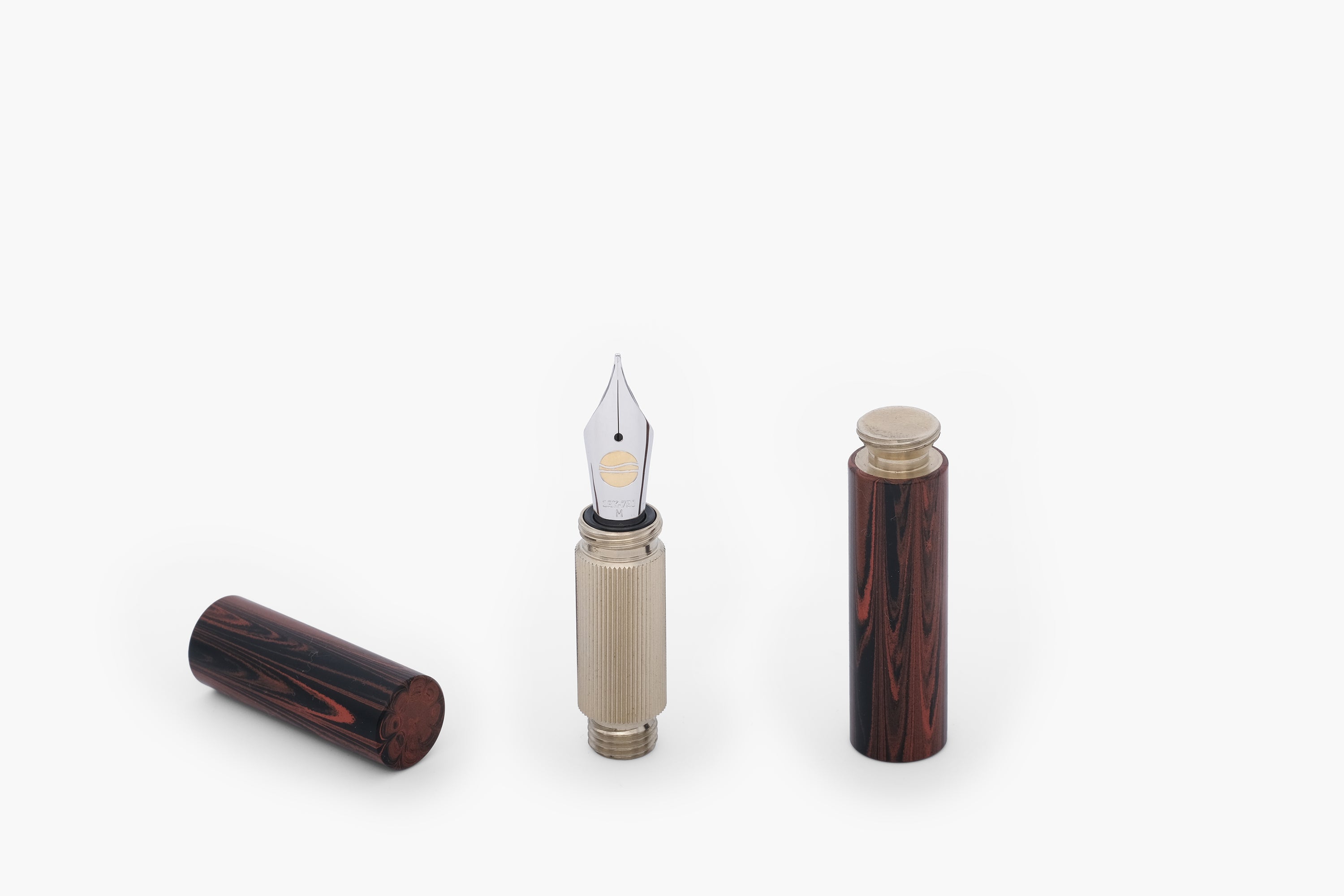 POCKETMASTER fountain pen, limited special edition made of nickel silver & ebonite "Cumberland", handmade