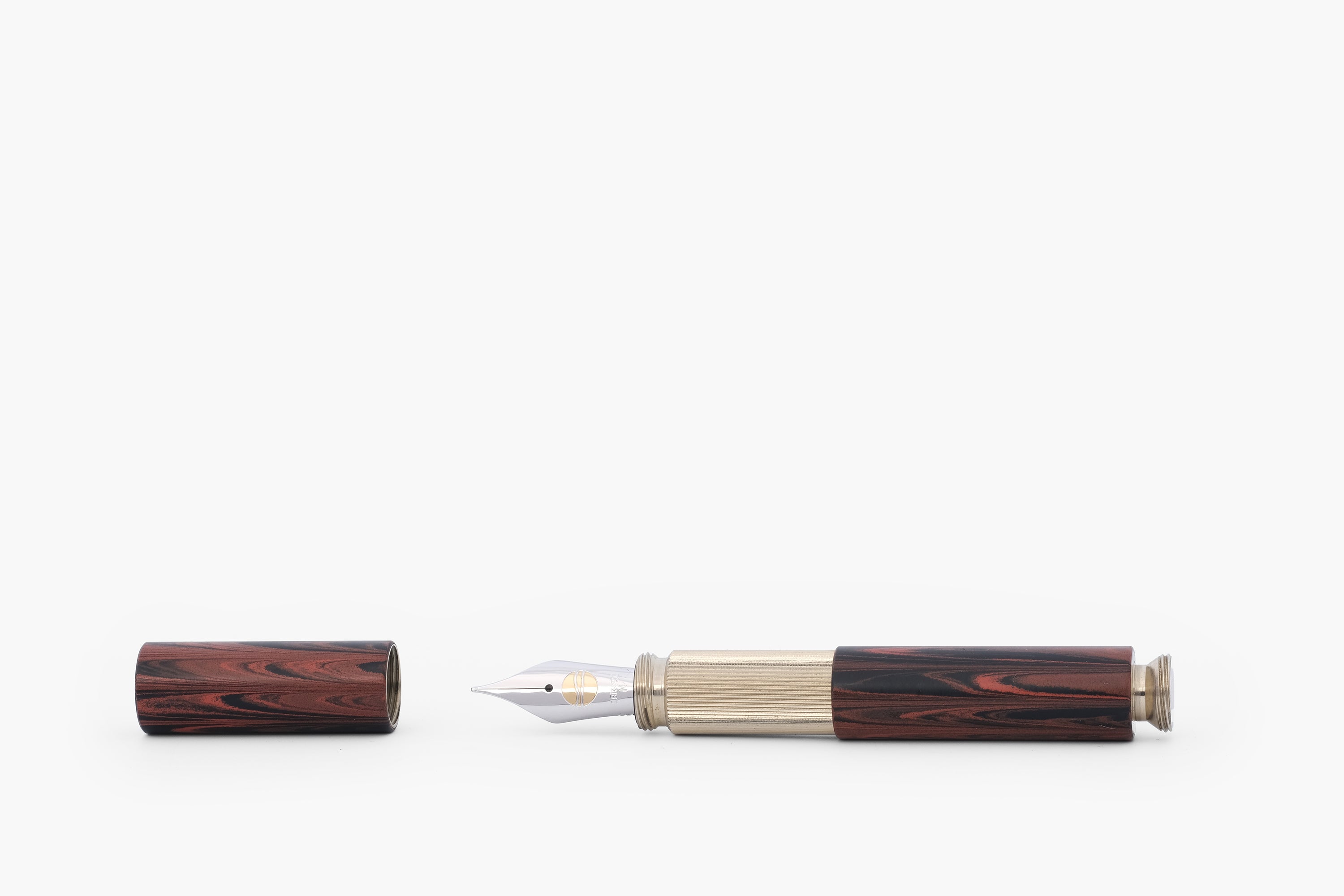 POCKETMASTER fountain pen, limited special edition made of nickel silver & ebonite "Cumberland", handmade