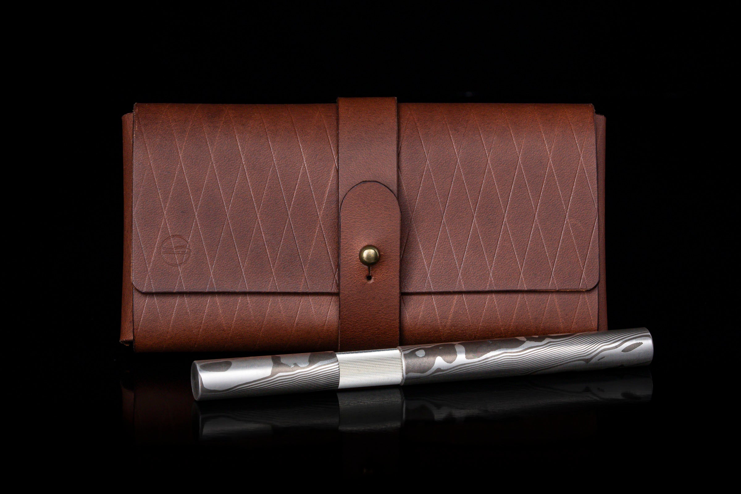 SHORTCAP fountain pen made of solid MOKUME GANE, fine silver & Shibuishi
