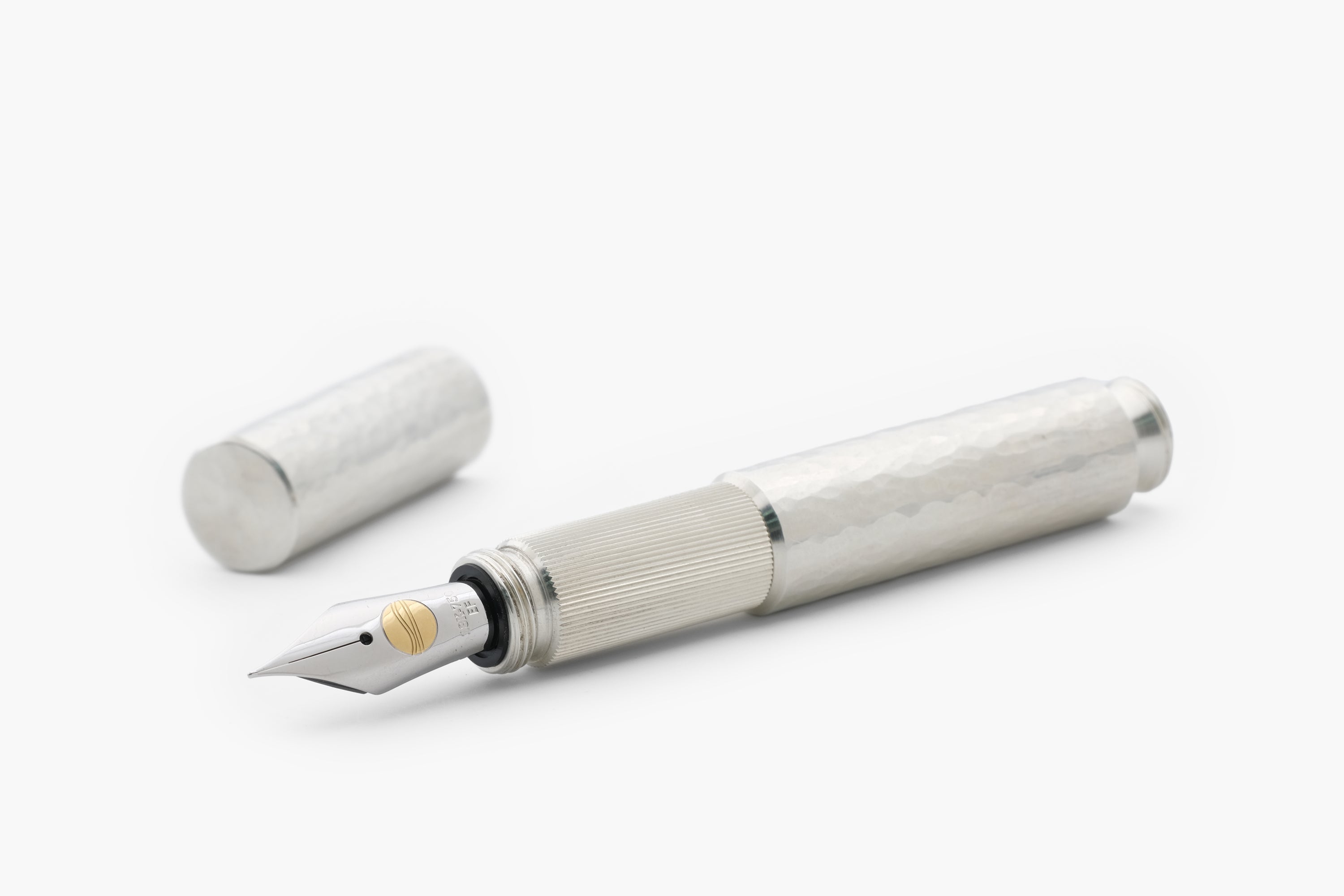 POCKETMASTER pocket fountain pen, special edition "Hammerschlag" made of solid 935 silver, handmade