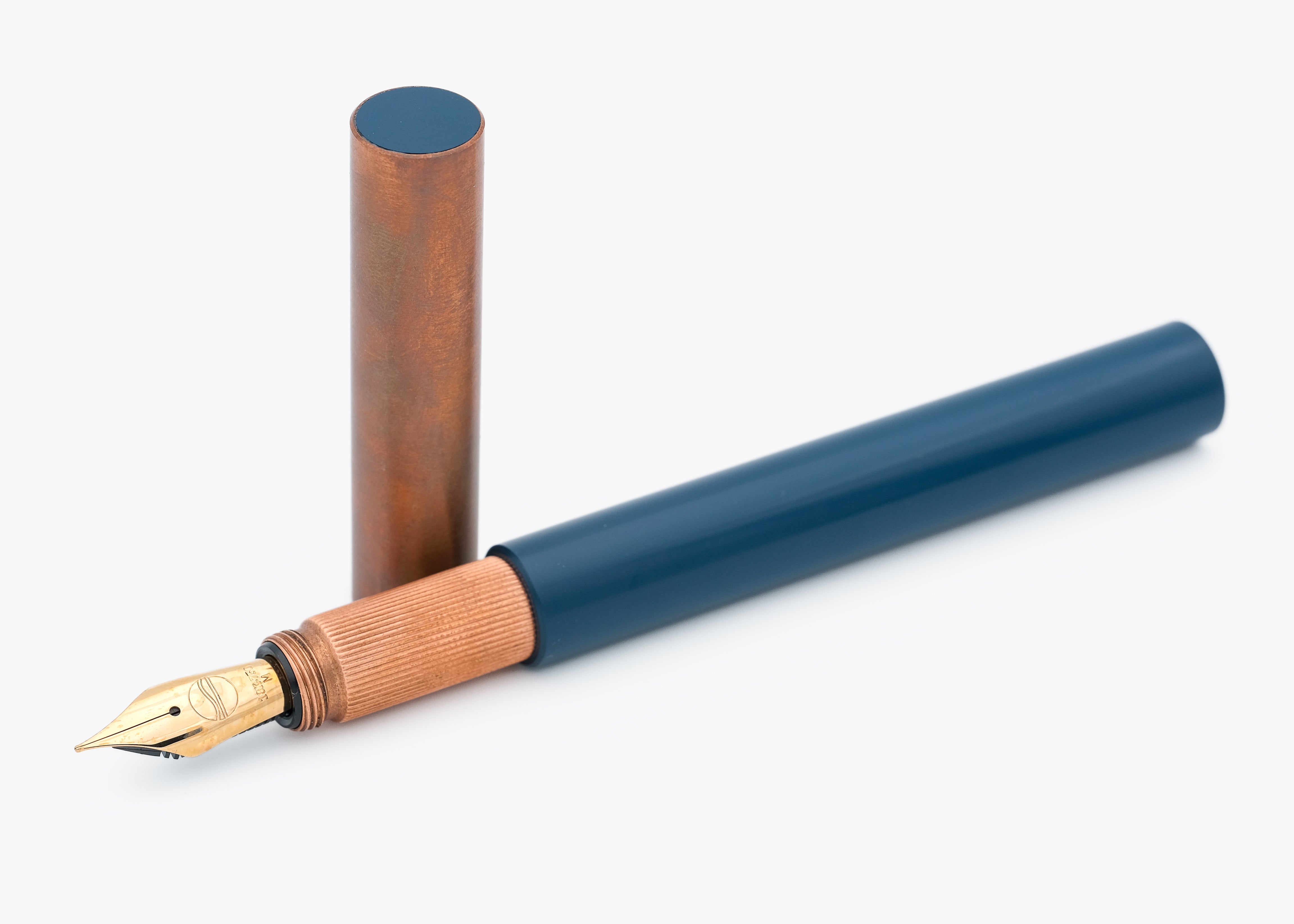 LONGCAP fountain pen, limited special edition "speicherstadt" made of ebonite & copper, handmade