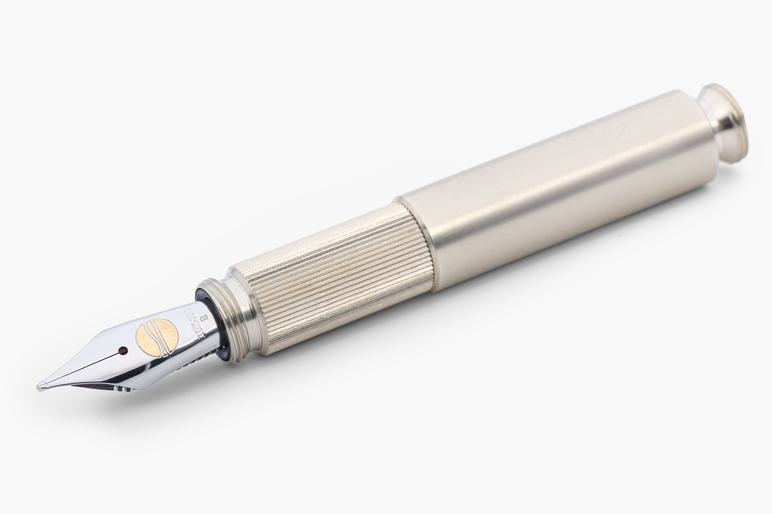 POCKETMASTER, pocket fountain pen made of brushed nickel silver, handcrafted