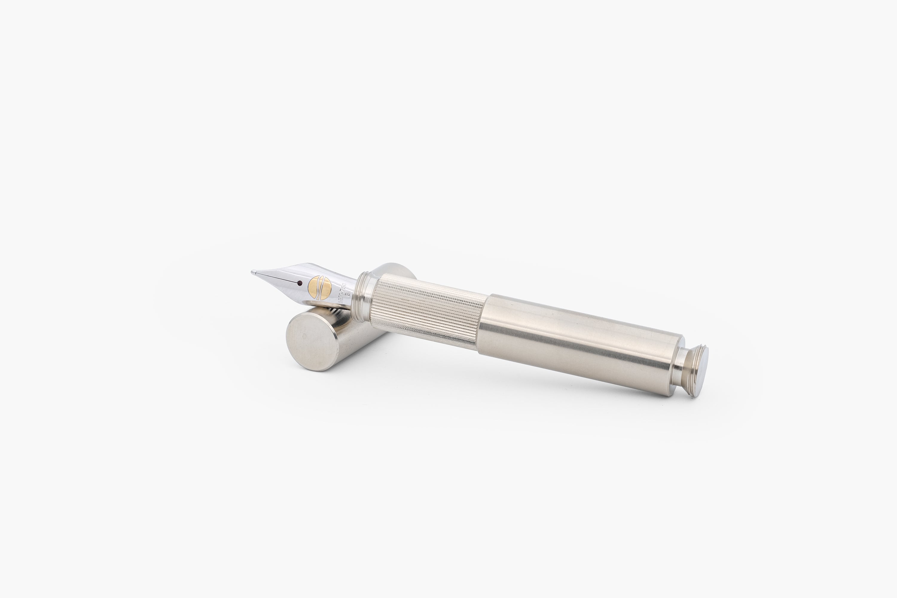 POCKETMASTER, pocket fountain pen made of brushed nickel silver, handcrafted