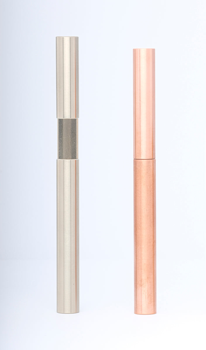 handgefertigter Füller aus Edelstahl und Kupfer, ELBWOOD
