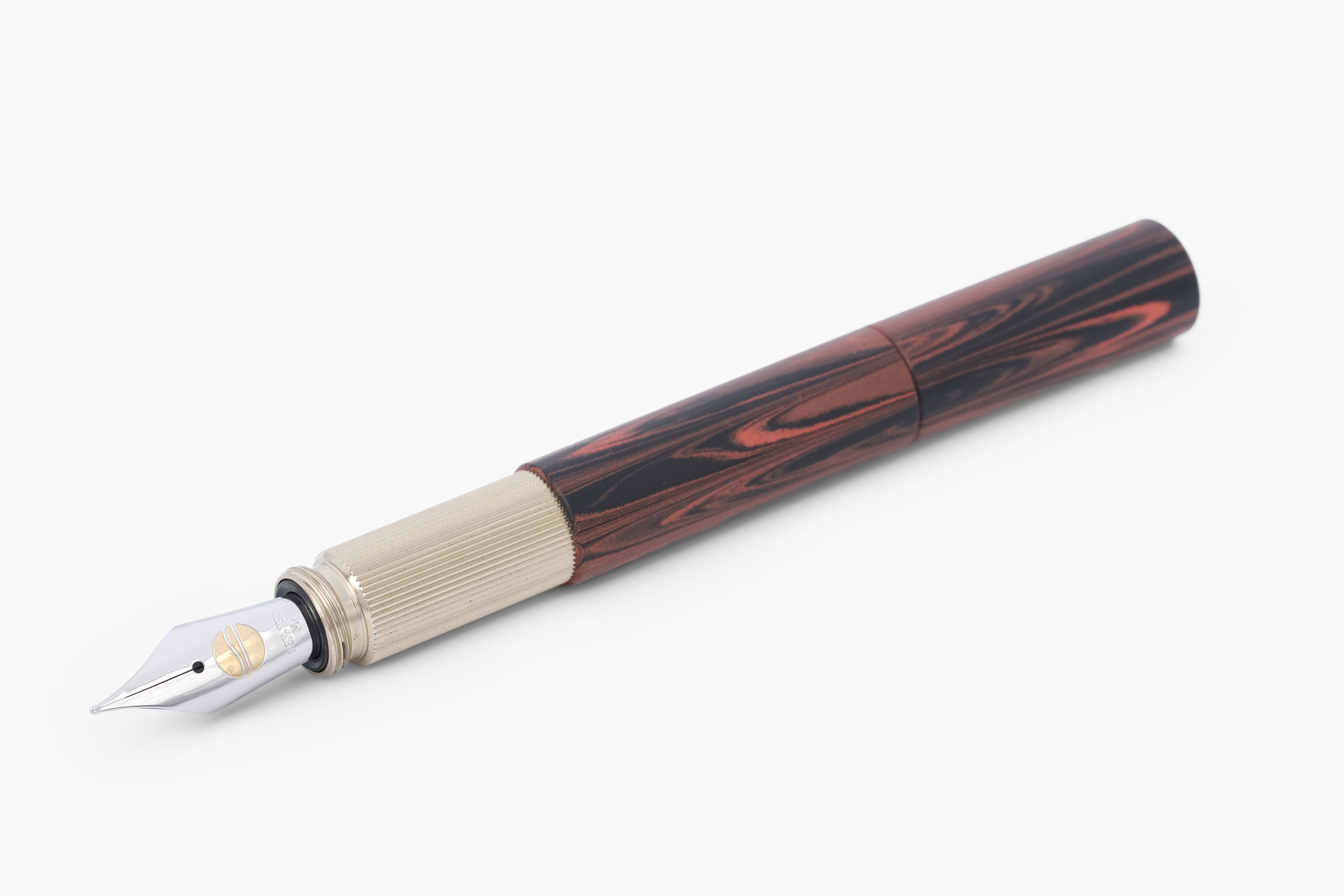 POCKETMASTER fountain pen, limited special edition made of nickel silver & ebonite "Cumberland", handmade