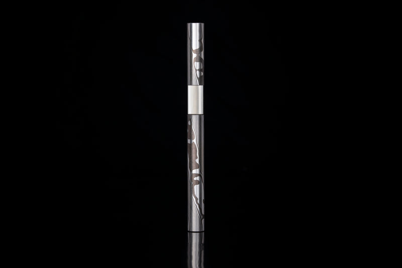 SHORTCAP fountain pen made of solid MOKUME GANE, fine silver & Shibuishi