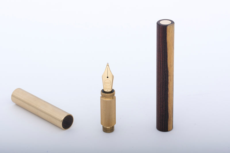 <transcy>LONGCAP fountain pen, unique piece made of kingwood & brass, handcrafted</transcy>